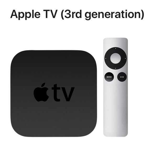 Apple TV 3rd Generation w/Remote and Power Cord EUC HP